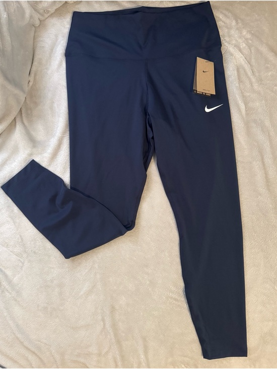 Nike Pants - Nike Navy Blue Women's Athletic Leggings with White Swoosh